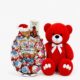 Ведмедик Ветлі 140 см червоний + Подарунковий бокс Kinder Christmas Magic Box