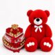 Ведмедик Ветлі 140 см червоний + Подарунковий набір Teddy's Love Delight