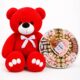 Ведмедик Ветлі 140 см червоний + Подарунковий набір для мами Sweet Mom Box