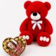 Ведмедик Ветлі 140 см червоний + Подарунковий набір-бокс Twix Lover's Dream