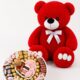 Ведмедик Ветлі 140 см червоний + Подарунковий набір-бокс для неї Candy Bliss Box