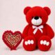 Ведмедик Ветлі 140 см червоний + Солодкий подарунковий набір Heart Of Sweets