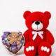 Ведмедик Ветлі 140 см червоний + Подарунковий набір-бокс Sweet Teddy Box