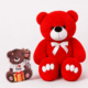Ведмедик Ветлі 140 см червоний + Подарунковий набір-бокс Teddy Choco Love