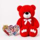 Ведмедик Ветлі 140 см червоний + Подарунковий набір-бокс для неї Double Heart Surprise