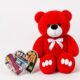 Ведмедик Ветлі 140 см червоний + Подарунковий набір-бокс для неї Double Sweet Celebration