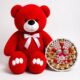 Ведмедик Ветлі 140 см червоний + Подарунковий набір-бокс для неї Ferrero Kinder Magic