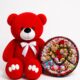 Ведмедик Ветлі 140 см червоний + Подарунковий набір-бокс для неї Teddy Choco Fantasy