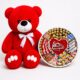Ведмедик Ветлі 140 см червоний + Подарунковий набір-бокс Romantic Kinder Collection