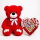 Ведмедик Ветлі 140 см червоний + Подарунковий набір-бокс для неї Love Chocolate Dream