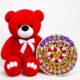 Ведмедик Ветлі 140 см червоний + Подарунковий набір-бокс для неї Golden Love Collection