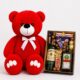 Ведмедик Ветлі 140 см червоний + Подарунковий набір-бокс для нього Jameson Jager Box