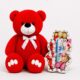 Ведмедик Ветлі 140 см червоний + Подарунковий набір-бокс Labubu Candy Dream