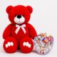 Ведмедик Ветлі 140 см червоний + Подарунковий набір-бокс для неї Violet Kinder Harmony